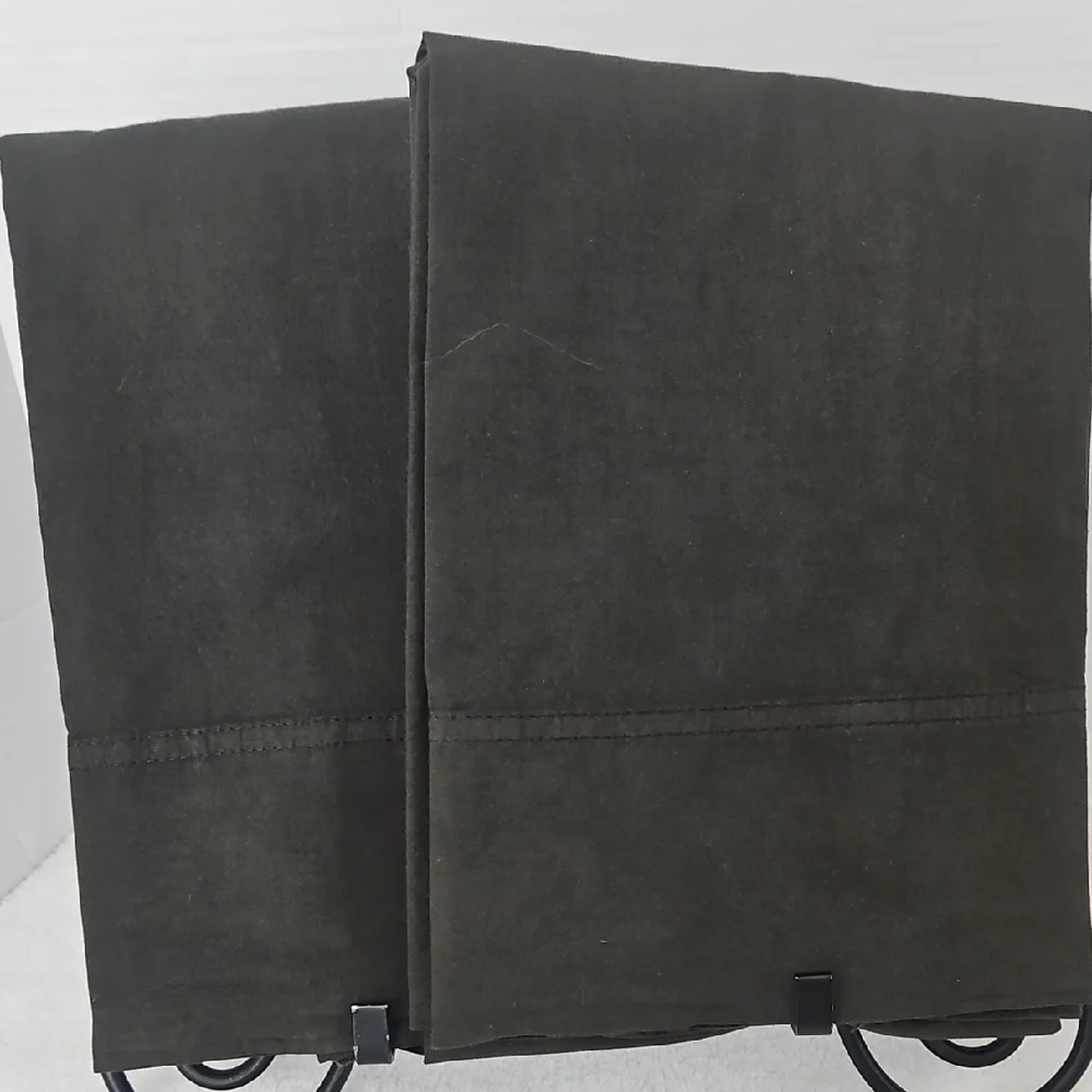 Crate&Barrel Dark Ficus Green Organic Cotton King Pillowcases